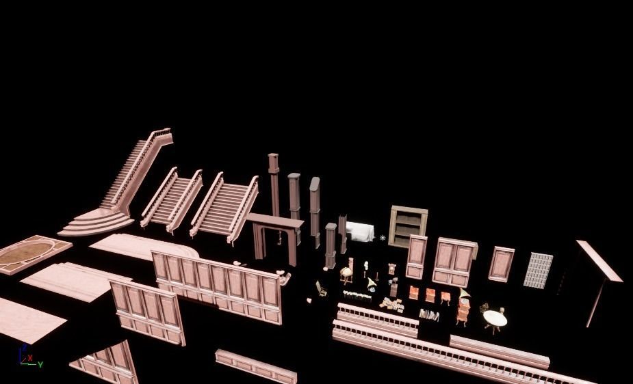 Wood Manor Kit  Low-poly 3D model_4