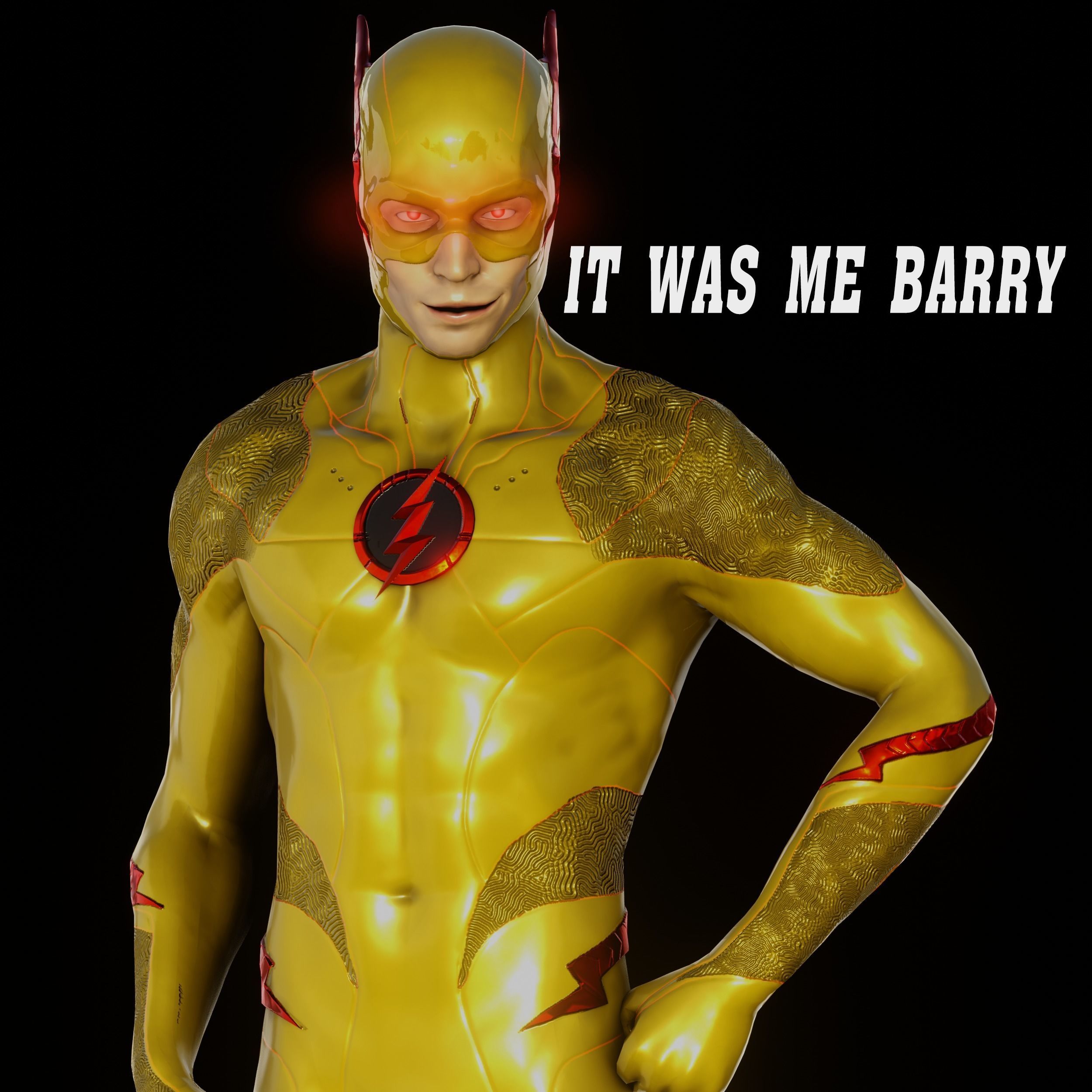 The Flash Low-poly 3D model_4