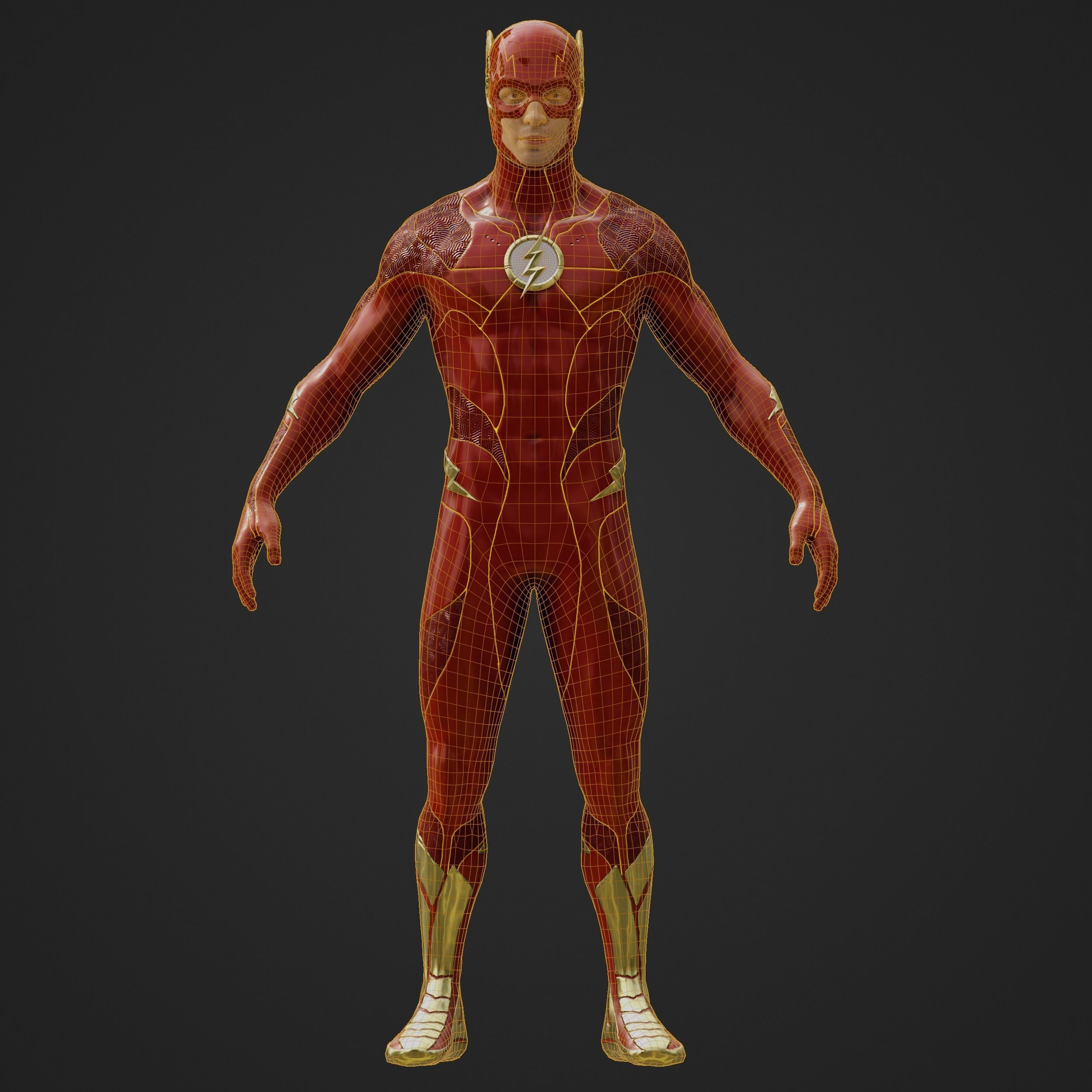 The Flash Low-poly 3D model_5
