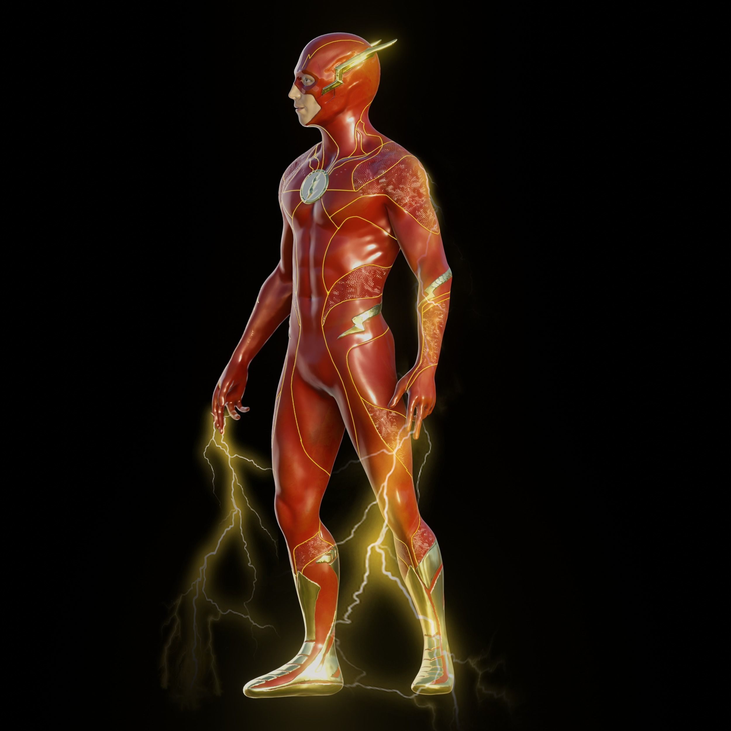 The Flash Low-poly 3D model_2