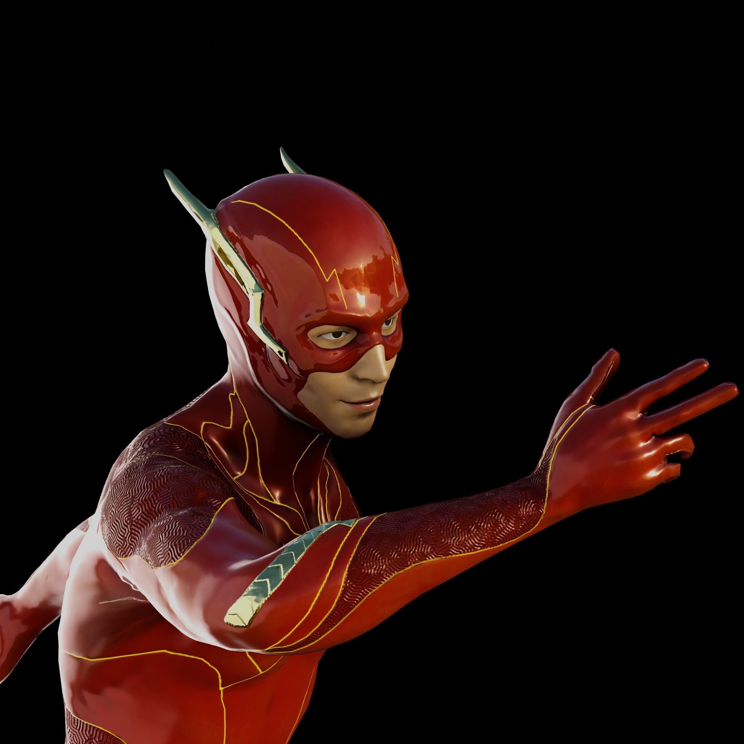 The Flash Low-poly 3D model_1