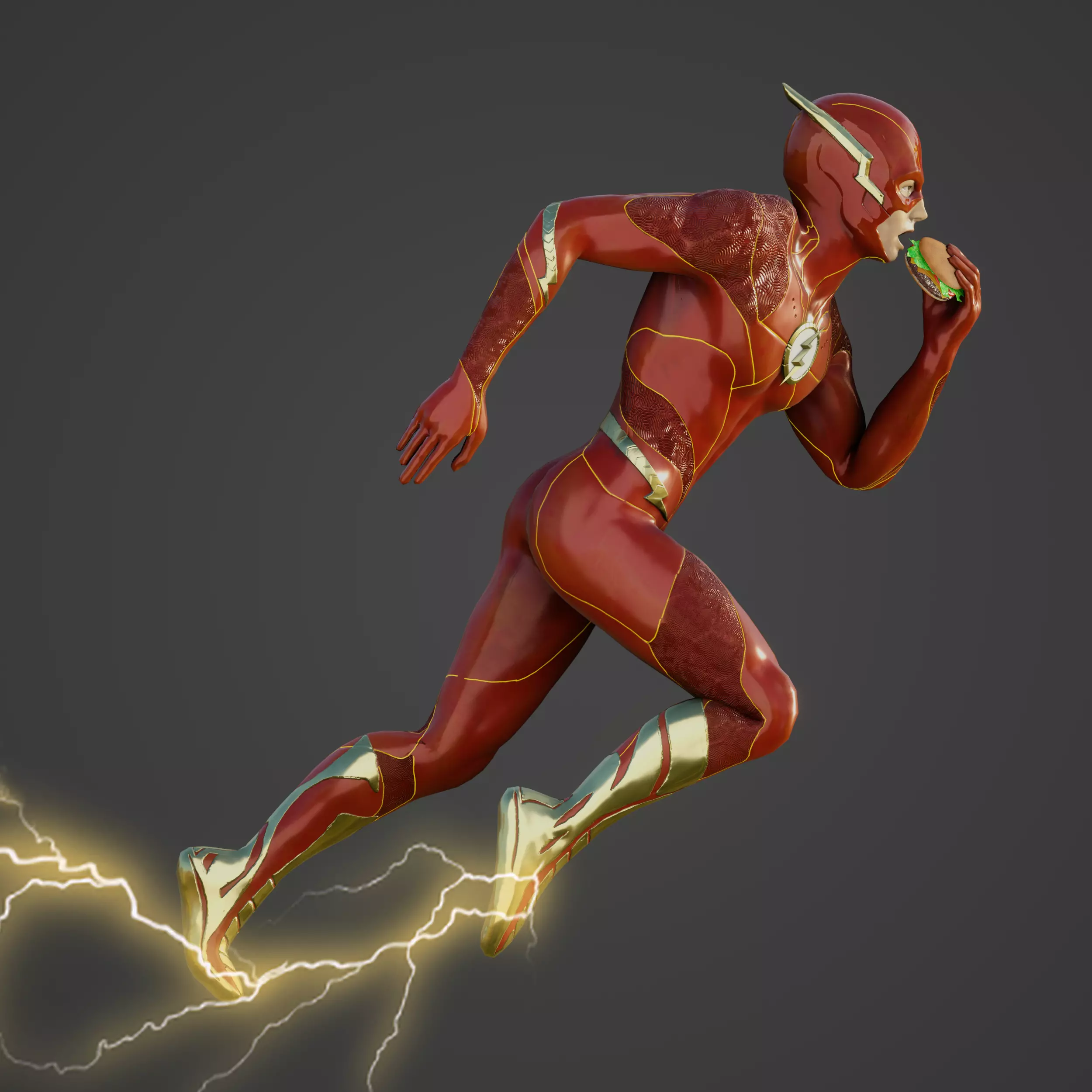The Flash Low-poly 3D model_0