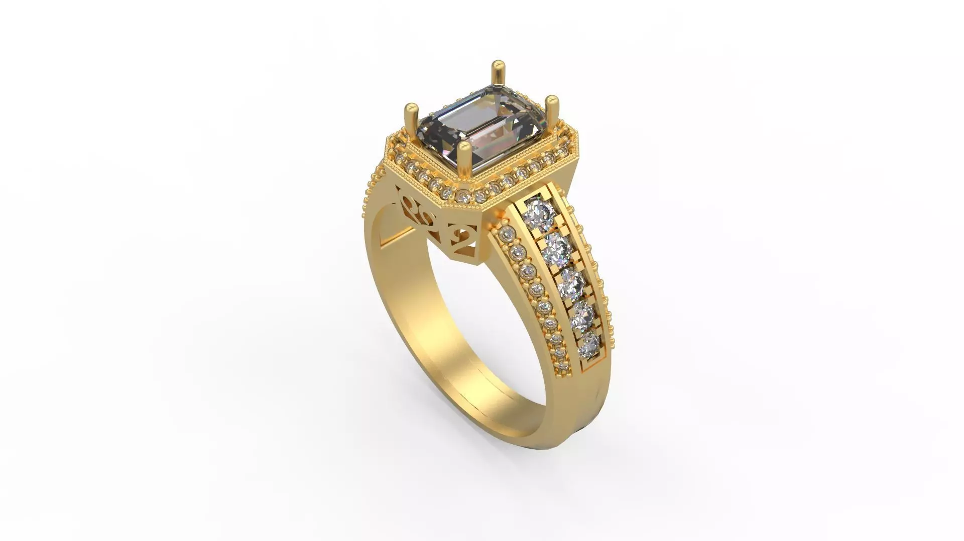 Woman Solitaire Ring 1072 3D print model