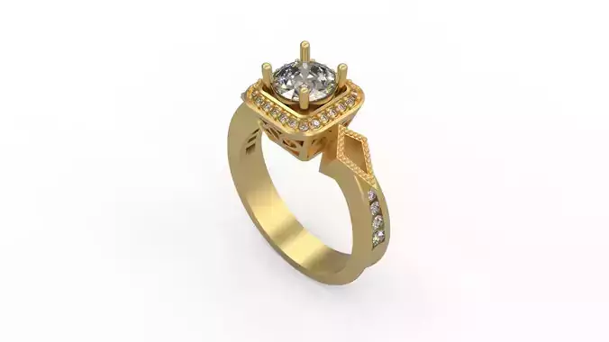 Woman Solitaire Ring 1074