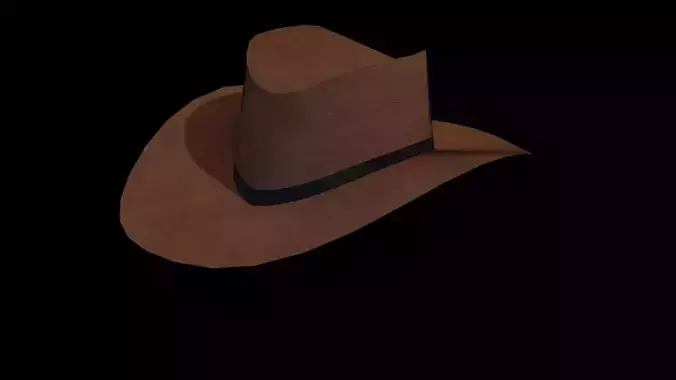 Blender 3D cowboy leather hat Low-poly 3D model