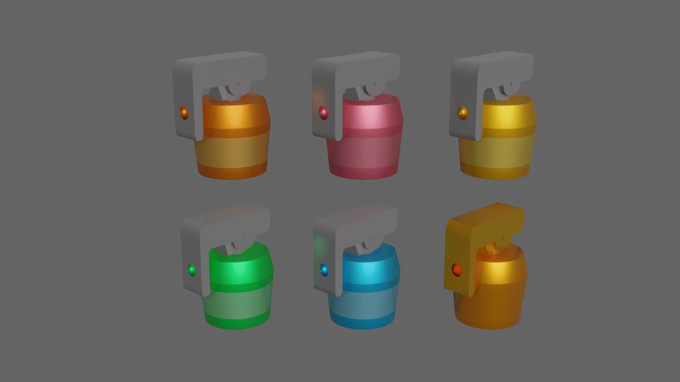 Pokemon Status Condition Restore Items Low-poly 3D model_1