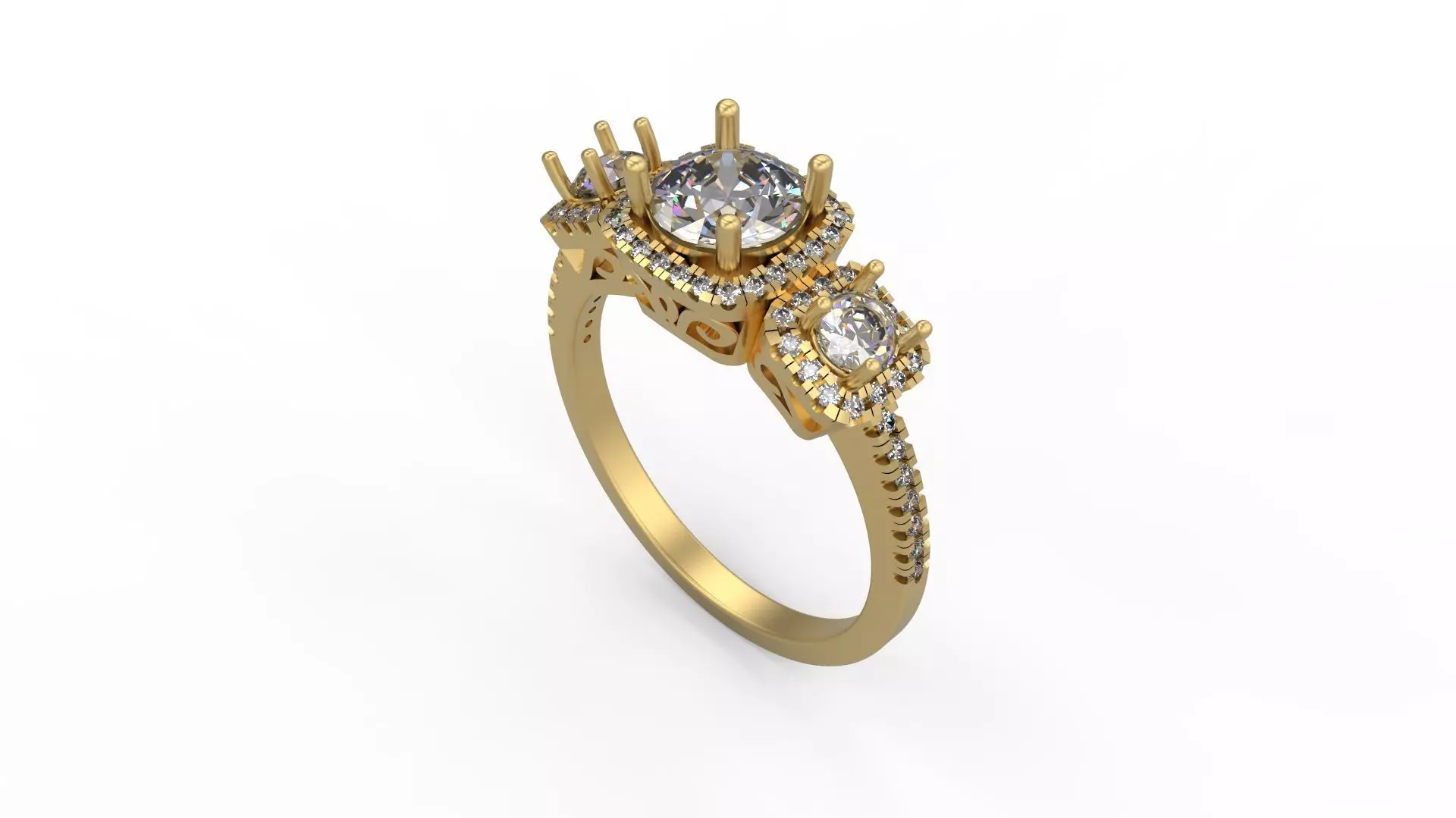 Woman Solitaire Ring 1081 3D print model