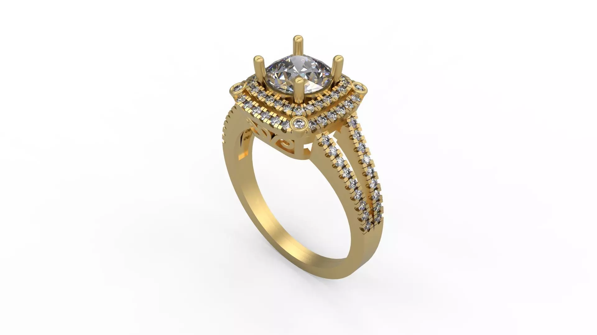 Woman Solitaire Ring 1083 3D print model