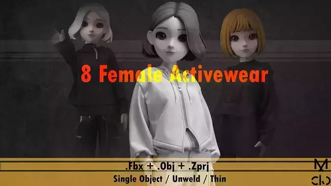 8 Models of Women cartoon character Activewear Vol 5