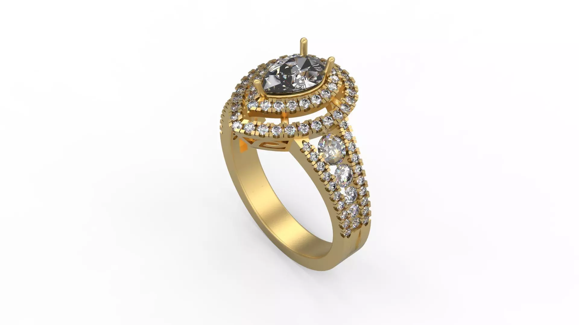 Woman Solitaire Ring 1085 3D print model