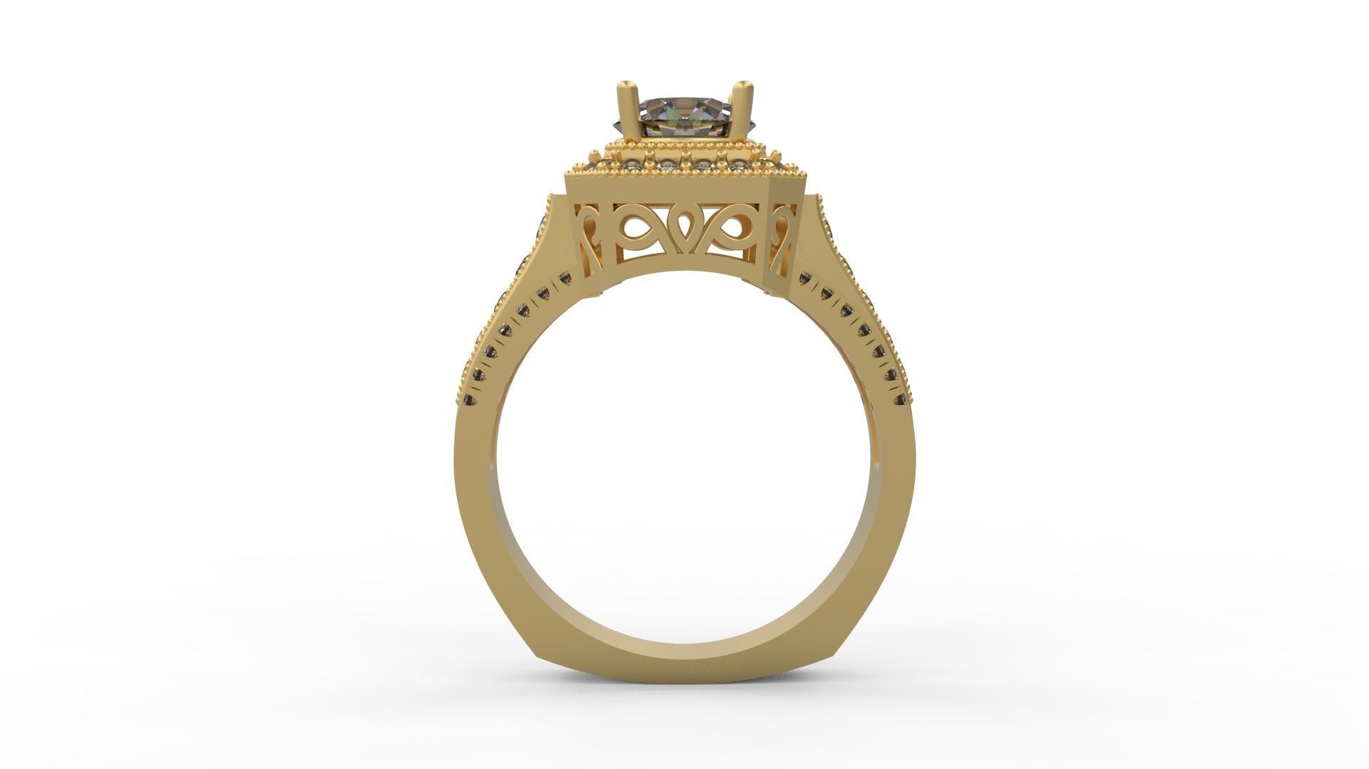 Woman Solitaire Ring 1086 3D print model_1