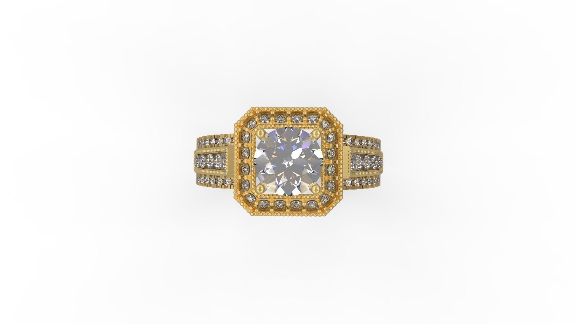 Woman Solitaire Ring 1086 3D print model_4