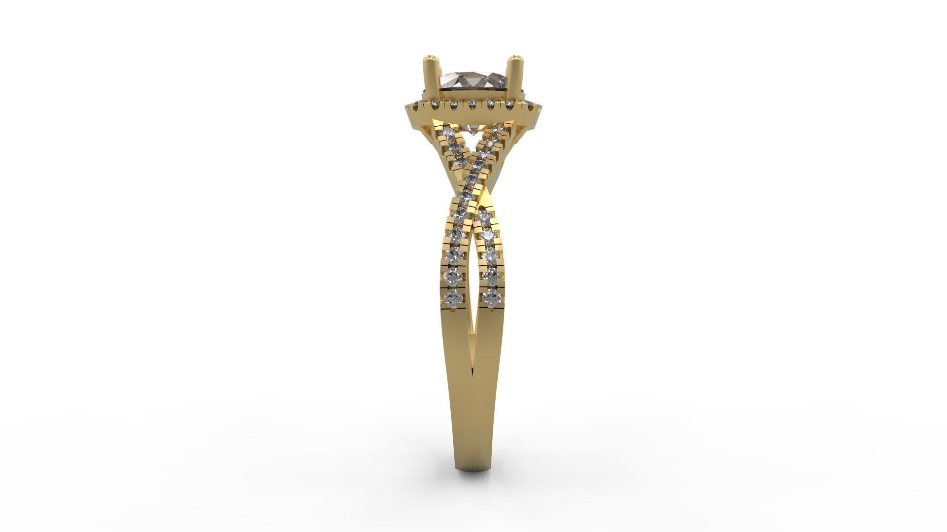 Woman Solitaire Ring 1087 3D print model_2