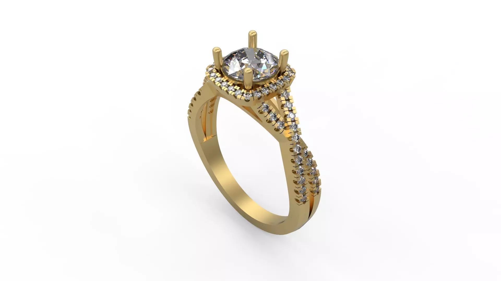 Woman Solitaire Ring 1087 3D print model_0