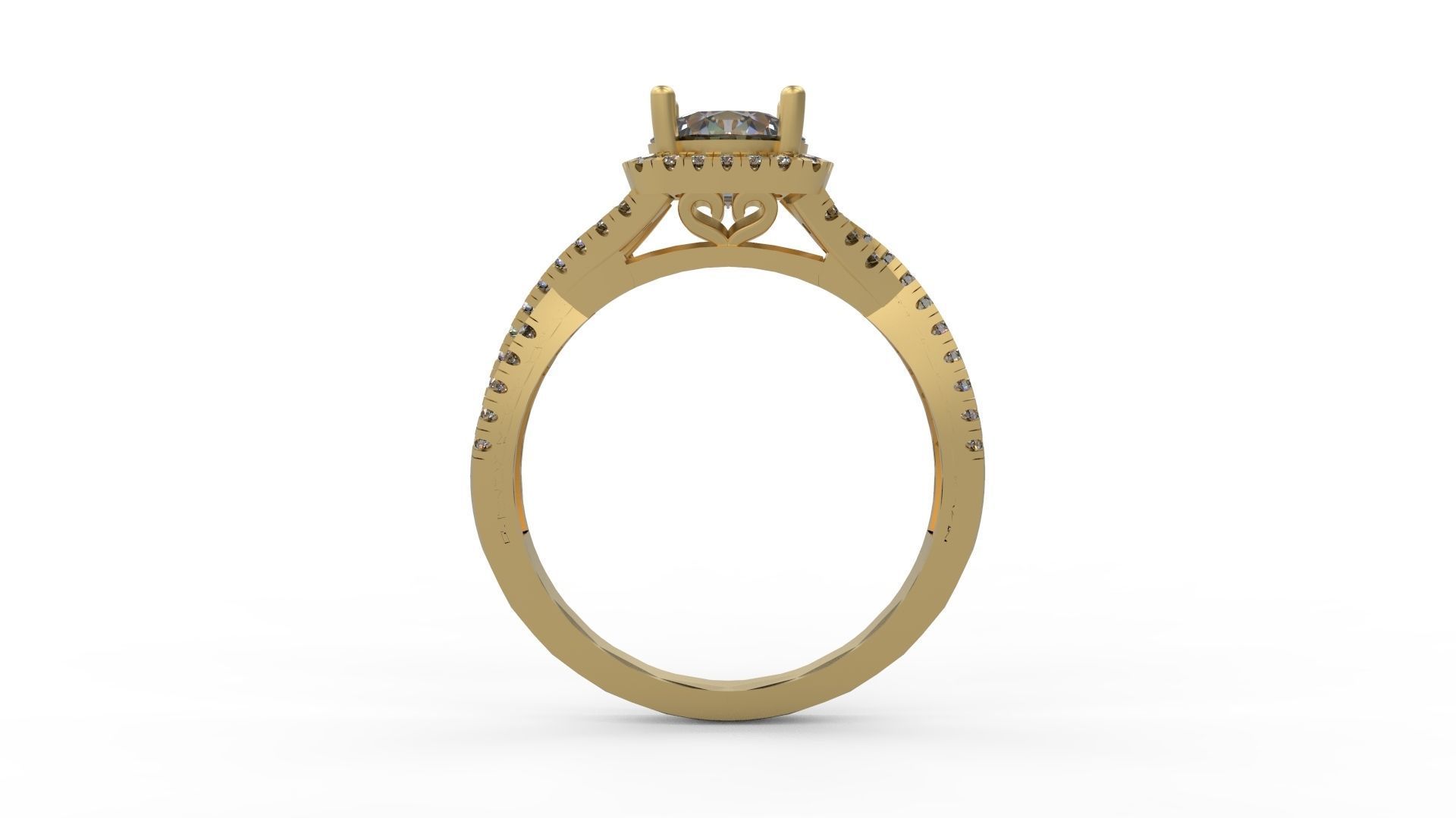 Woman Solitaire Ring 1087 3D print model_1