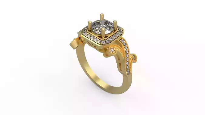 Woman Solitaire Ring 1089