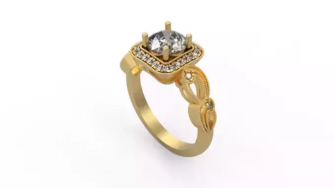 Woman Solitaire Ring 1030