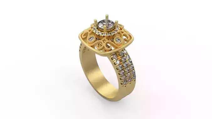 Woman Solitaire Ring 1026