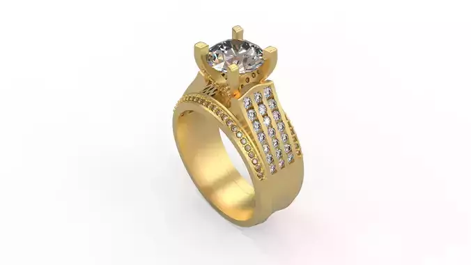Woman Solitaire Ring 1021