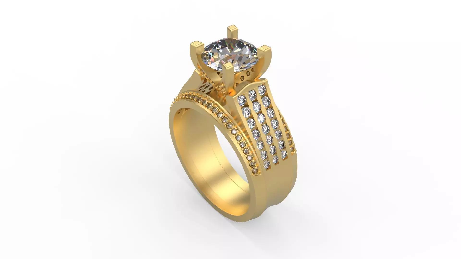 Woman Solitaire Ring 1021 3D print model_0