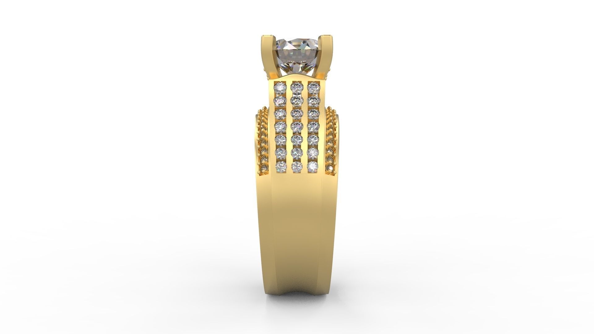 Woman Solitaire Ring 1021 3D print model_2