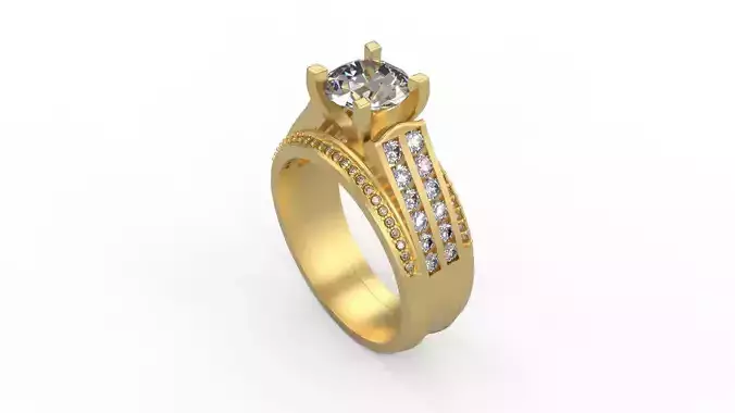Woman Solitaire Ring 1020