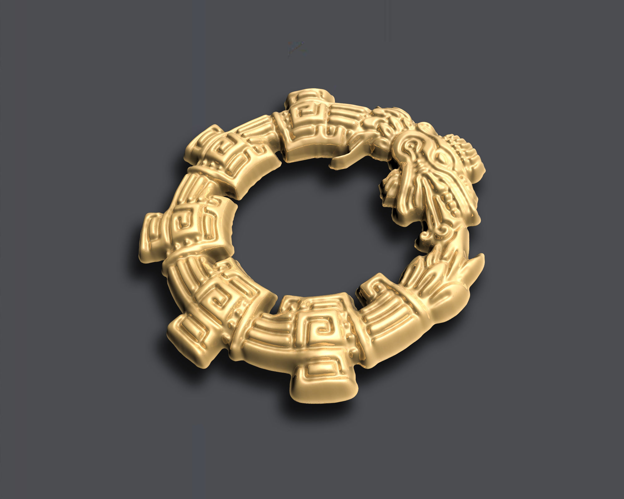 Ancient Griffin Snake dragon without hook 3D print model_4