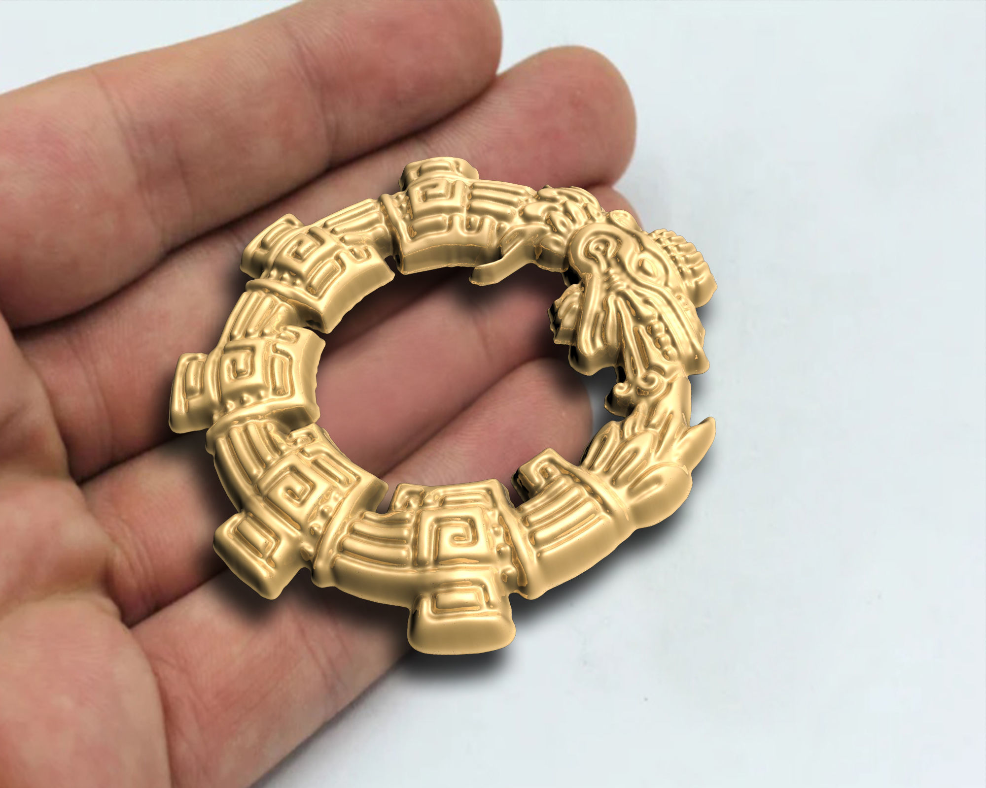 Ancient Griffin Snake dragon without hook 3D print model_1