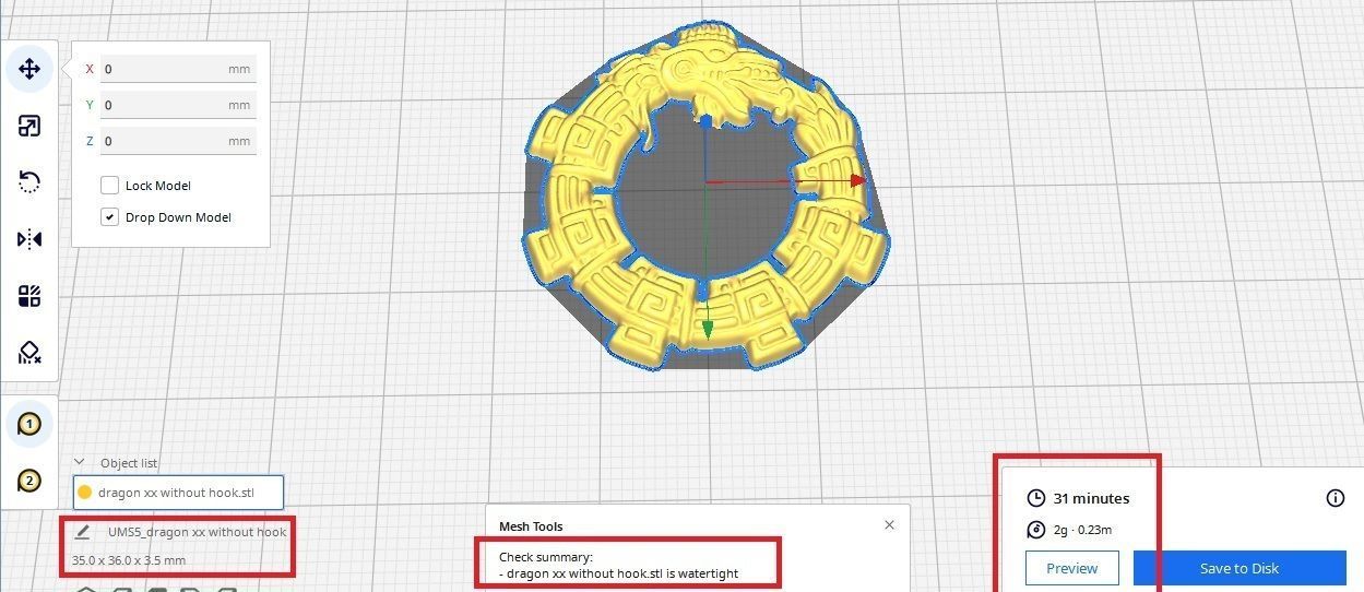 Ancient Griffin Snake dragon without hook 3D print model_7