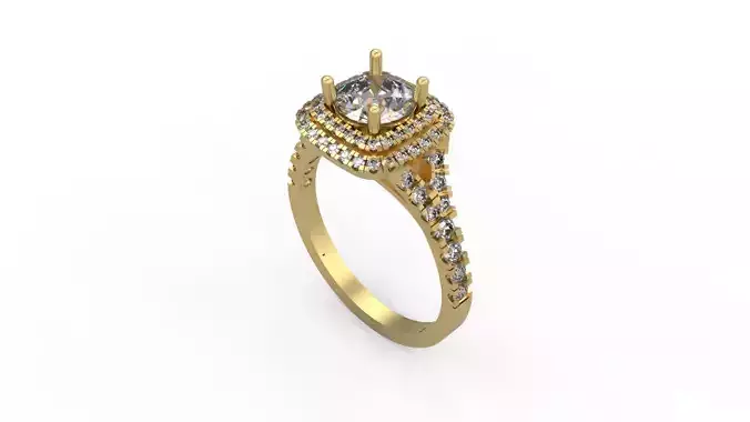 Woman Solitaire Ring 1015 3D print model