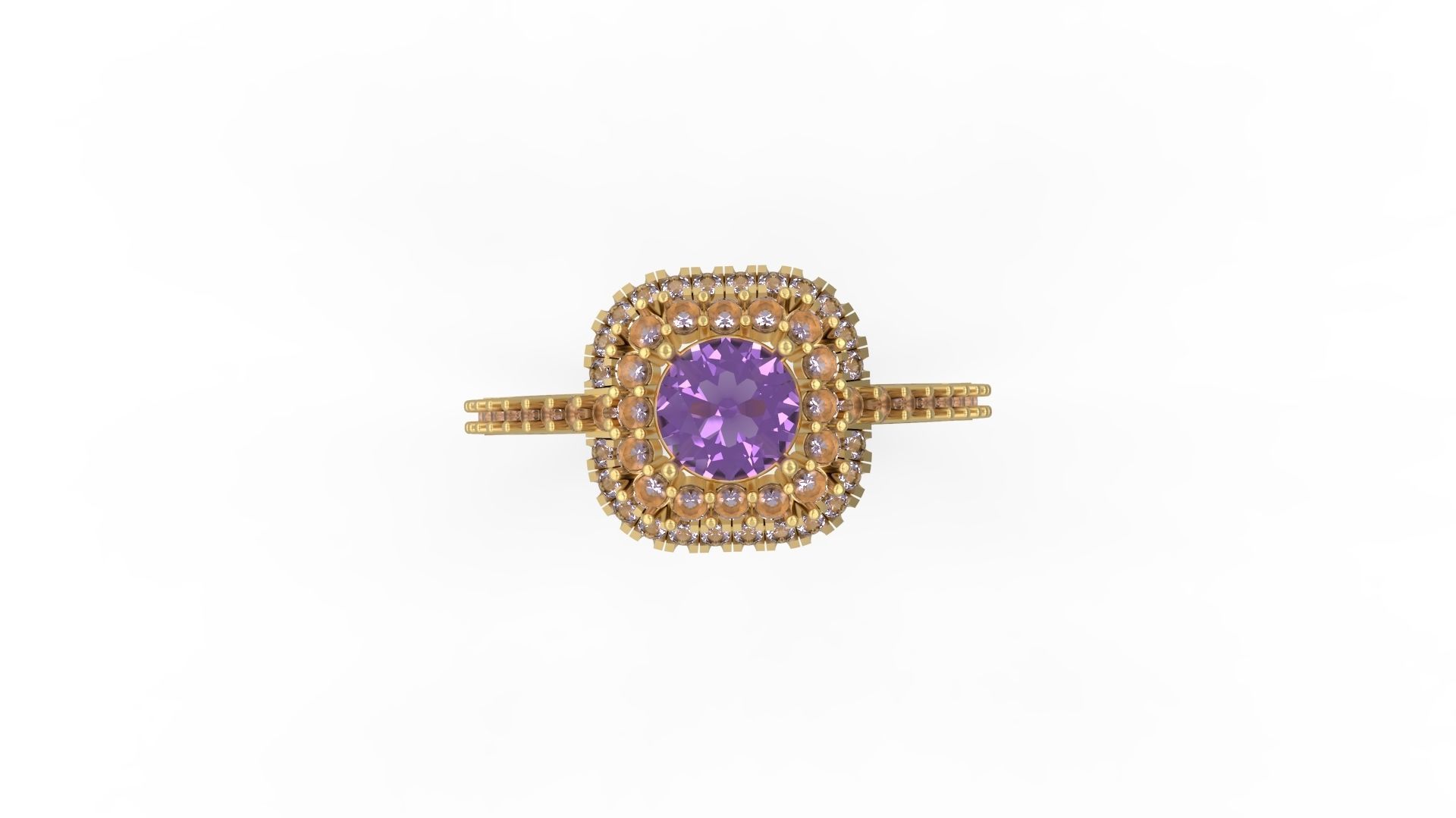 Woman Solitaire Ring 1013 3D print model_4