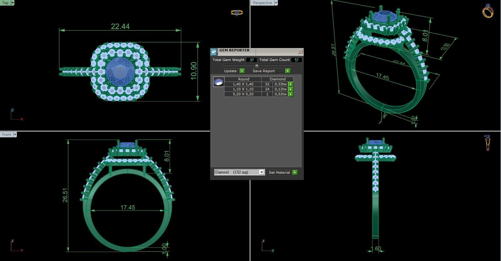 Woman Solitaire Ring 1013 3D print model_8