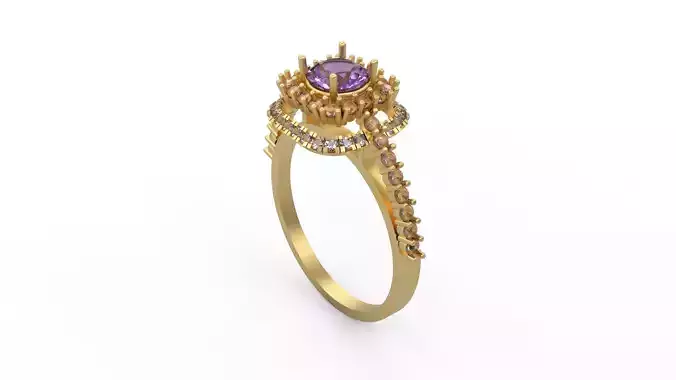 Woman Solitaire Ring 1013