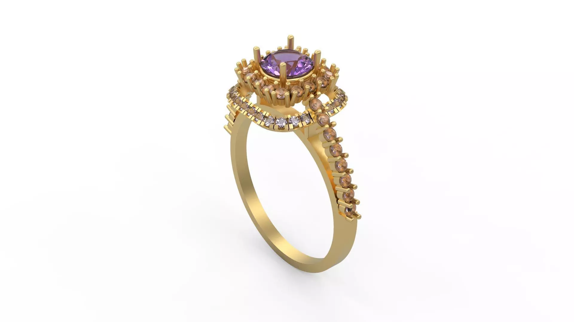 Woman Solitaire Ring 1013 3D print model_0