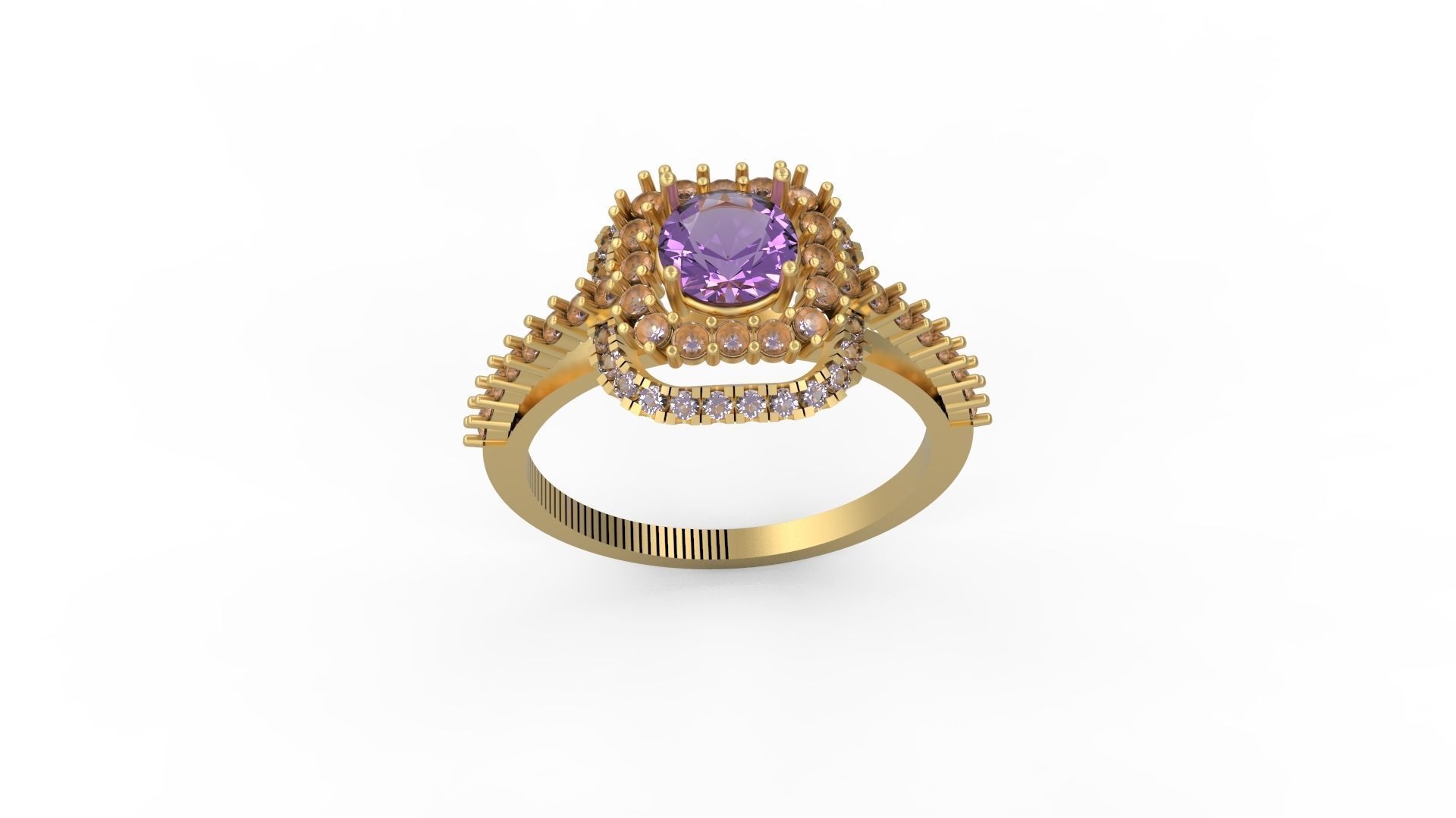 Woman Solitaire Ring 1013 3D print model_3