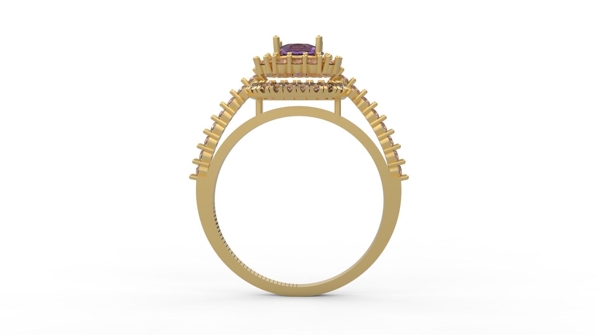 Woman Solitaire Ring 1013 3D print model_1