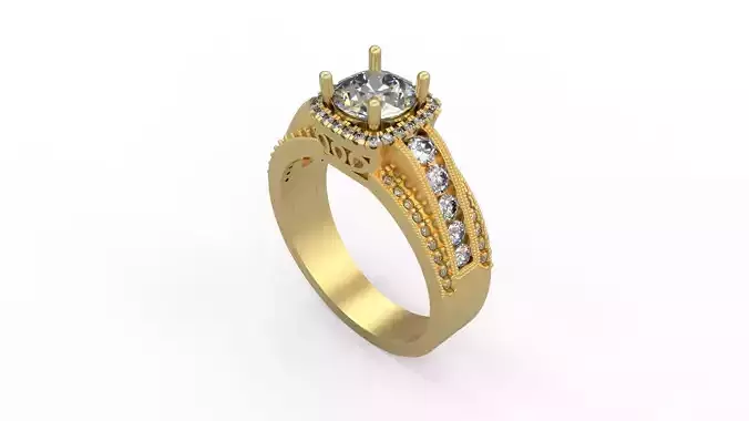 Woman Solitaire Ring 1013