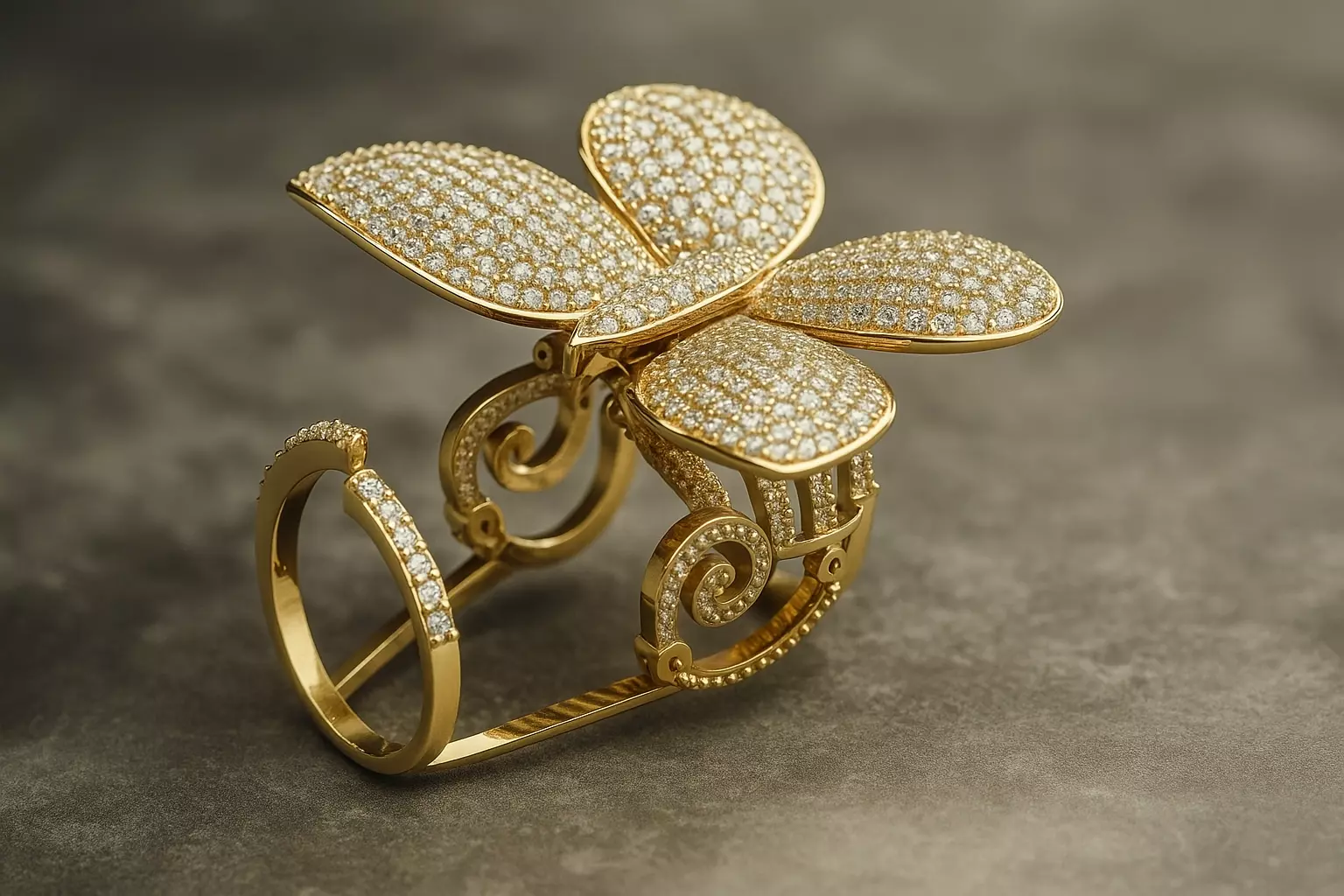 Butterfly ring with movable wings Model 3916 3D print model_0
