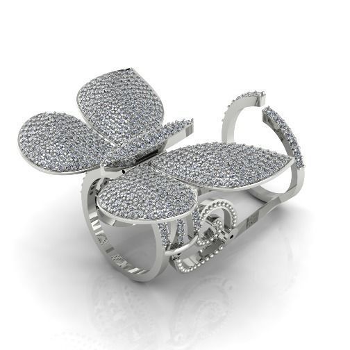 Butterfly ring with movable wings Model 3916 3D print model_1
