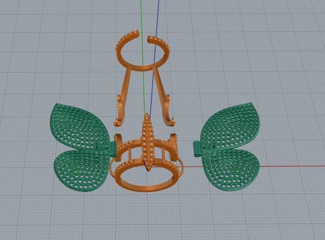 Butterfly ring with movable wings Model 3916 3D print model_3