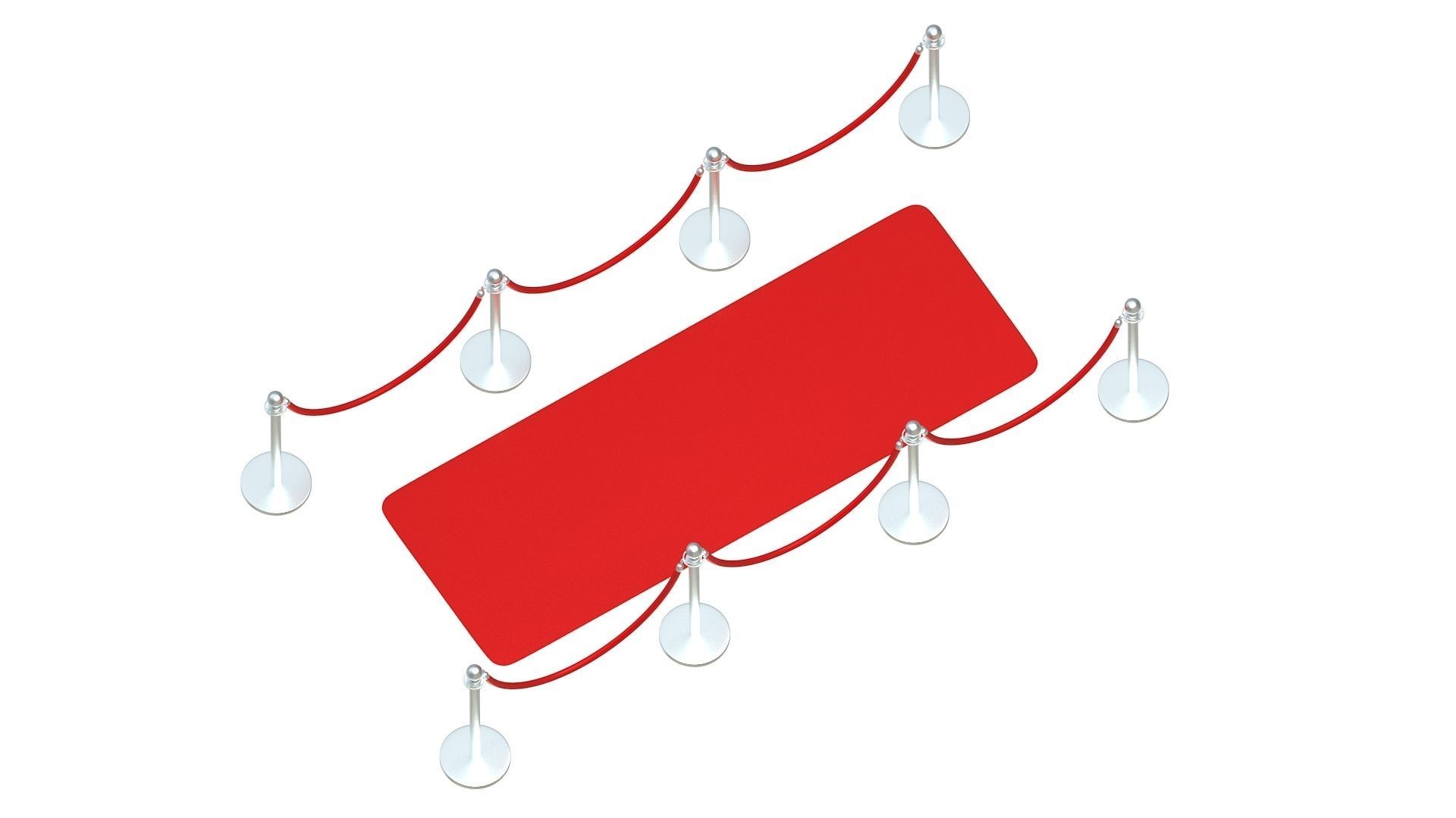 Red carpet Silver Stanchion 3D model_5