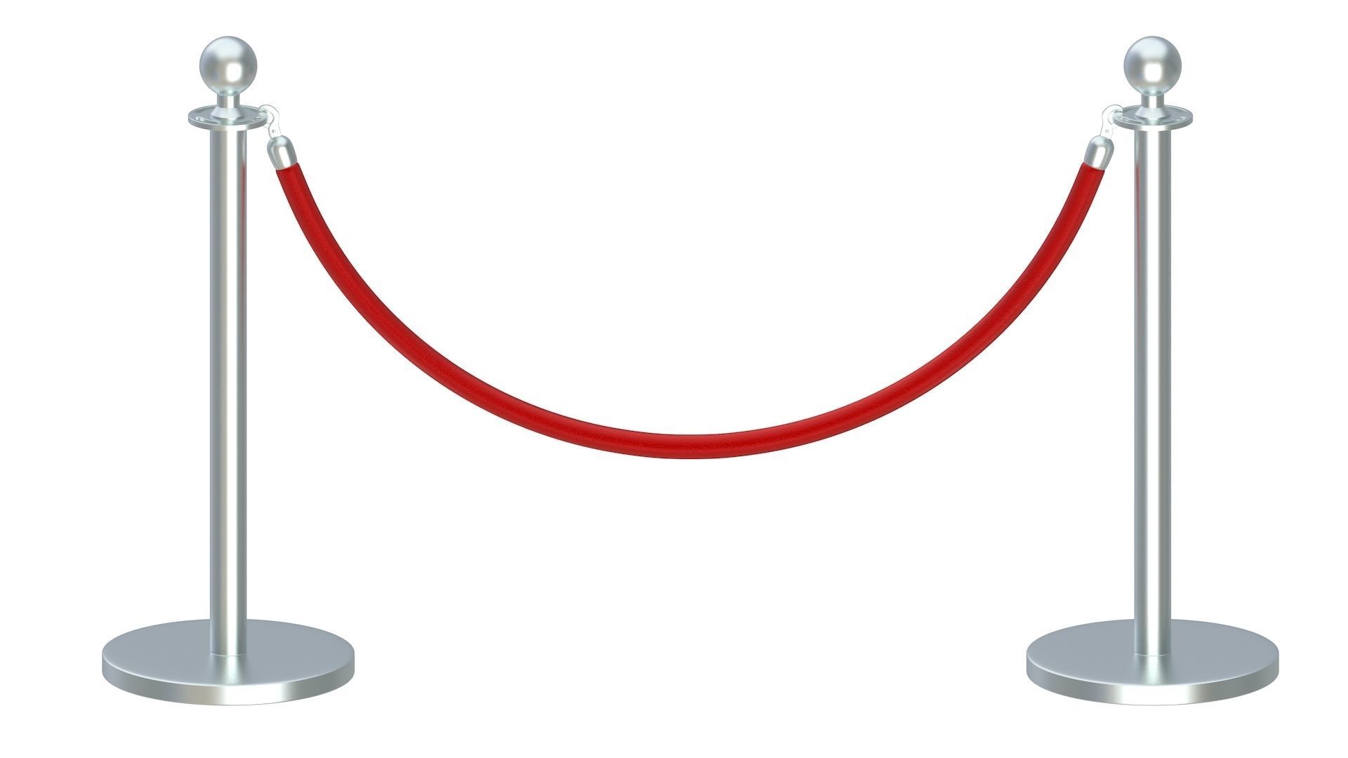 Red carpet Silver Stanchion 3D model_8