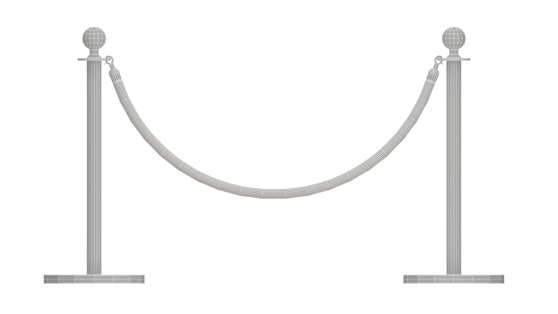 Red carpet Silver Stanchion 3D model_19