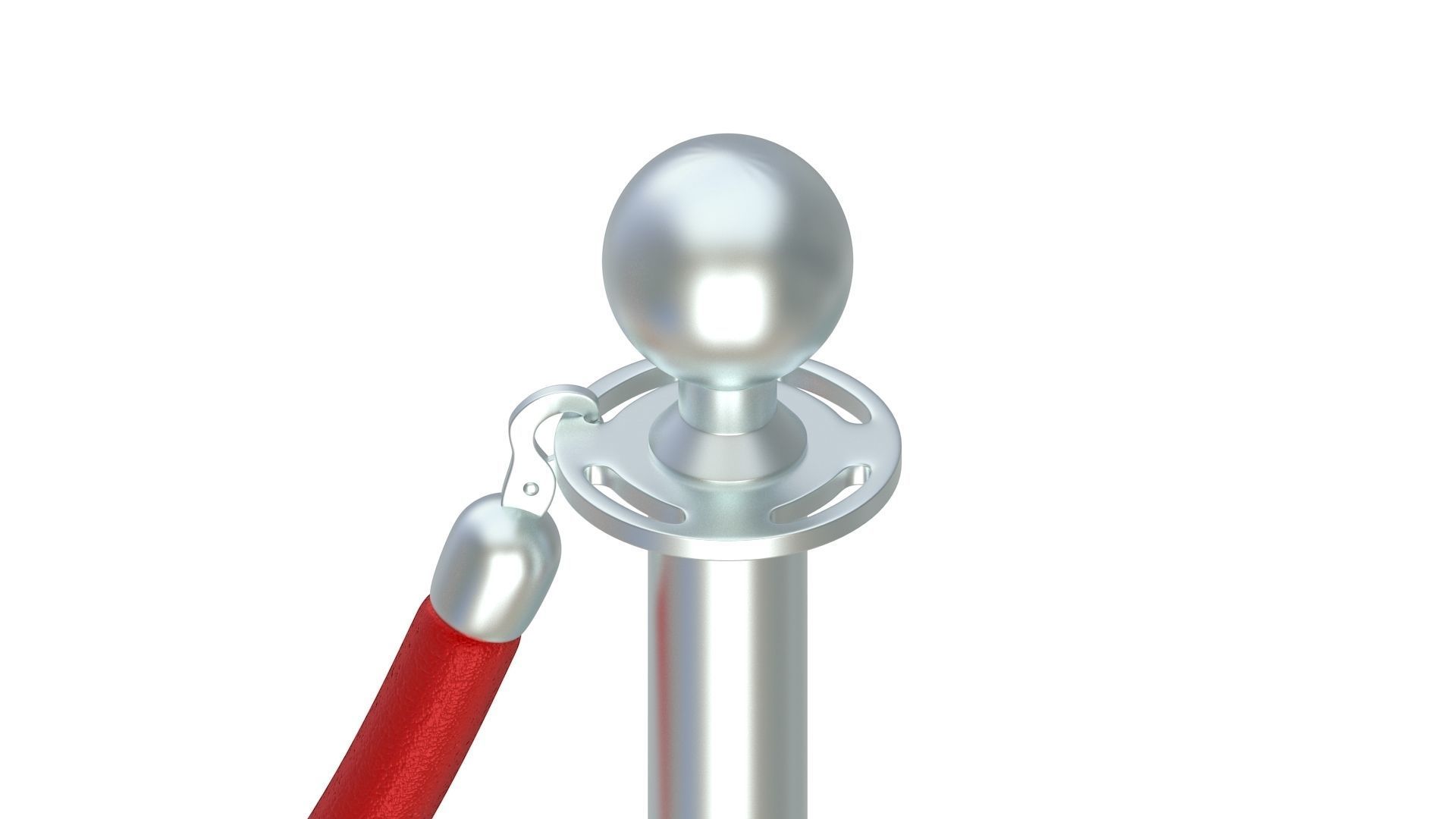 Red carpet Silver Stanchion 3D model_9