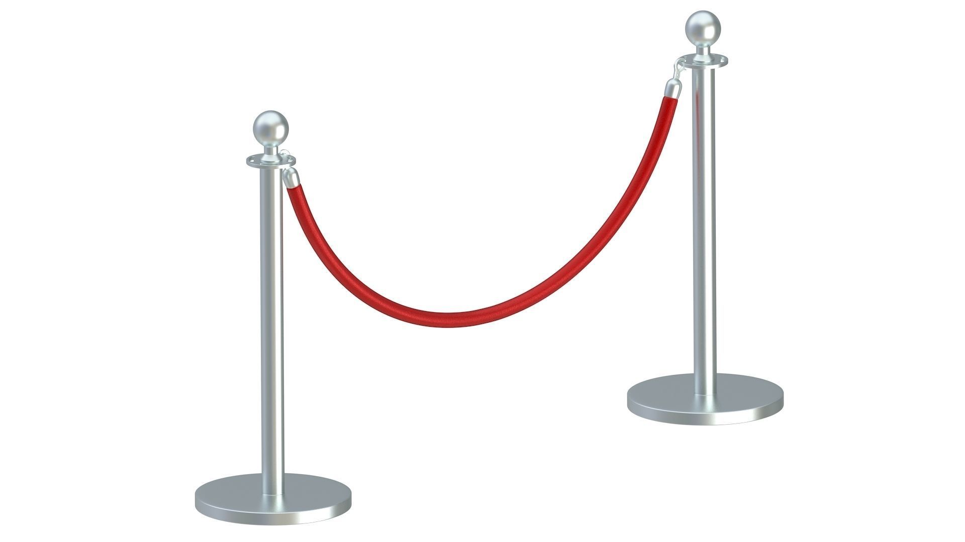 Red carpet Silver Stanchion 3D model_6