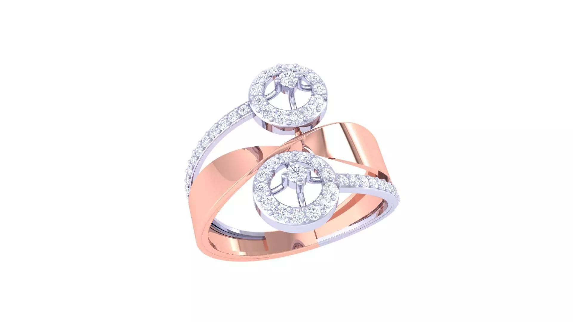 High Jewelry Diamond Cocktail Ring 3dm stl obj 3D print model