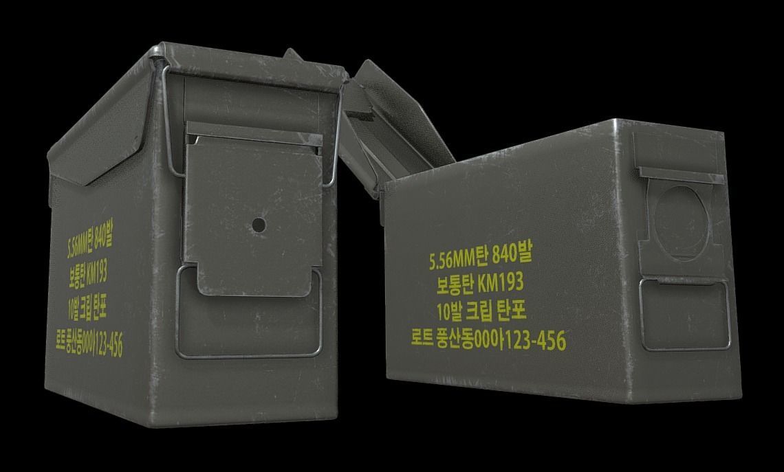 ROK Army AmmunitionBox Low-poly 3D model_4