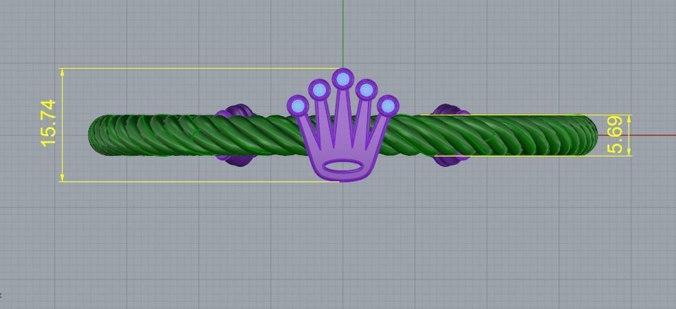 Crown bracelet Model 3877 3D print model_6