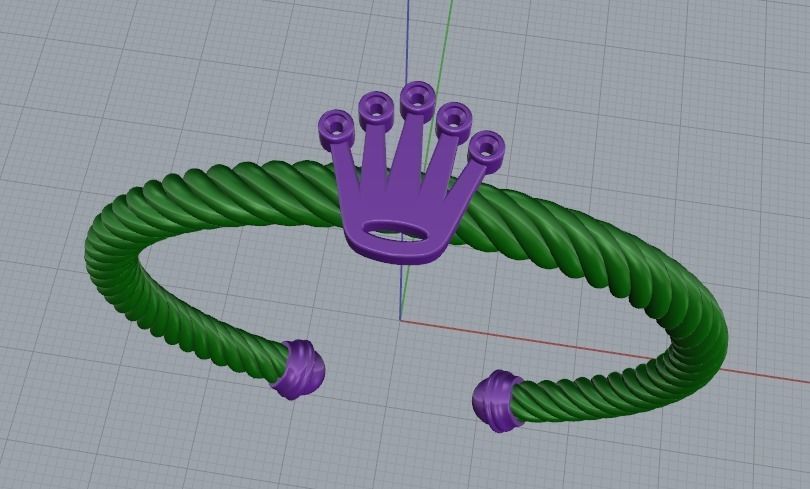 Crown bracelet Model 3877 3D print model_2