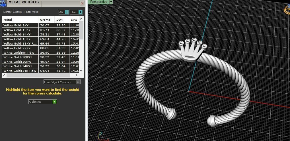 Crown bracelet Model 3877 3D print model_7